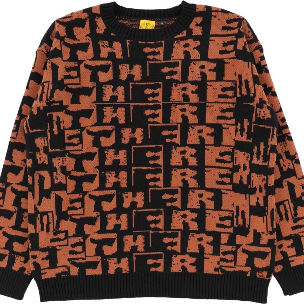 THERE TORN JACQUARD KNIT SWEATER - Sz XL